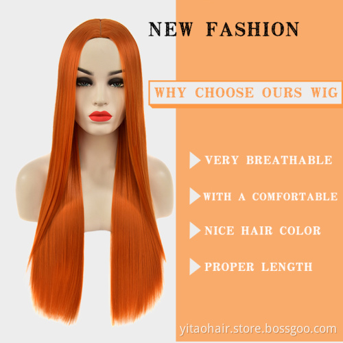Wholesale Quality Factory Price Long Straight Wig Pastel Color Cosplay Halloween Lolita Synthetic Hair Ombre Two Tone Wigs Women